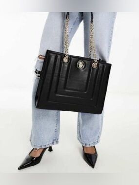 ALDO LOEI Medium Black Tote Satchel Bag